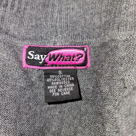 Say What? Vintage Open Front Textured Cardigan Gray Size S Cotton Poly Blend - Picture 5 of 5